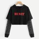 thumbnail image 1 of Pntutb Mujeres Letras Malla Manga Larga Sudadera con Capucha Sudadera Tops Blusa M Pntutb Pntutb-174, 1 of 6