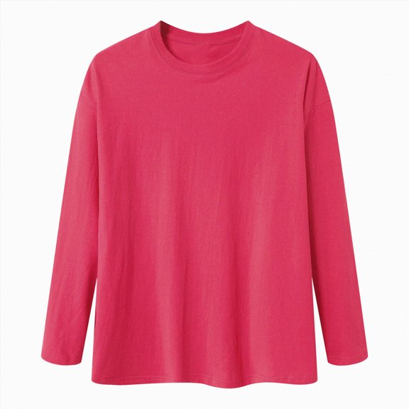 OYXSER Mens Basic Long Sleeve Tee Shirt Cotton Crew Neck Casual Daily Wear 9 Colors S-3XL