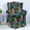 thumbnail image 4 of Colorful Soft Flannel Fleece Throw Blanket, Pattern of Abstract Shapes Inspired by Stained Glass Style Traditional Vibrant, Cozy Plush for Indoor and Outdoor Use, 50" x 60", Multicolor, by Ambesonne, 4 of 5