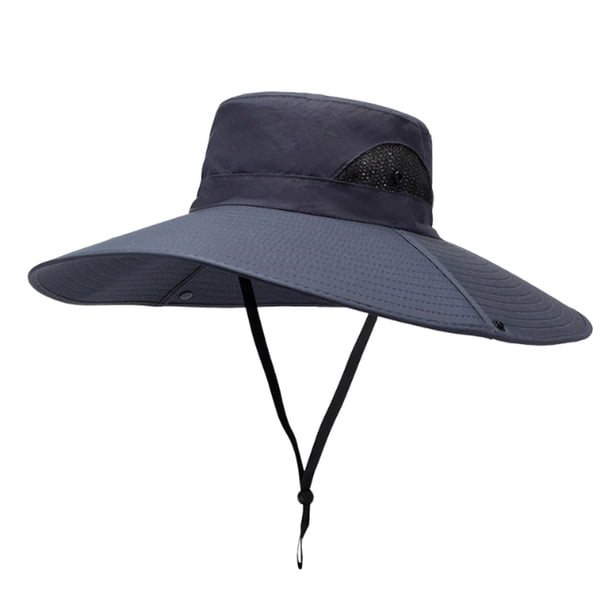 Sombrero De Sol Extragrande, Estilo Pescador, Resistente Al Viento, Ajustable Con Cuerda, Color Liso, Para Hombre, Ideal Para Actividades Al Aire Libre, Montaismo, Pesca Y Viajes., UKHBMC