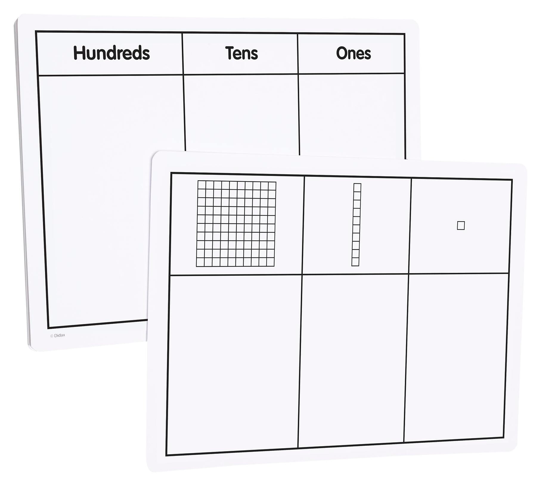 Didax Write-On/Wipe-Off Base Ten Blocks, Set of 10