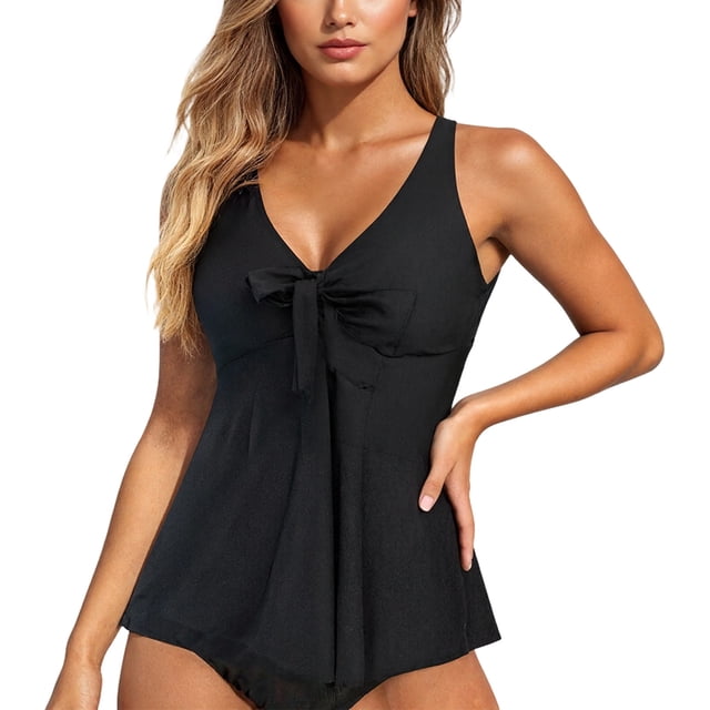 PMVFHDE Plus Size Swimsuit For Women Flowy Printed Tankini Top With Adjustable Straps And Matching Full Coverage Bottoms