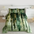 thumbnail image 2 of Manfei Splashing Ink Full Size Comforter Sets,Painting Aesthetic Bedding Comforter Set,Green Stripes Bedding Sets For Kids,Super Cozy Room Decor Reversible,3 Pieces, 2 of 8