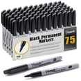 thumbnail image 1 of VEESA Basic Permanent Markers Fine Tip, 75 Pack Black Permanent Marker Pens, Waterproof, Fade-Resistant, Quick Drying, for Office School Home, 1 of 4