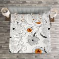 thumbnail image 3 of Ambesonne Floral Quilted Bedspread Set 3 Pcs, Flower Petals Growth, Queen Size, Pale Blue Orange, 3 of 3
