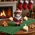 thumbnail image 5 of 1PC Highland Cow Figurines Christmas Santa Candy Cane Highland Cow Gnomes Scottish Resin Statue Calf Lovers Gifts for Xmas Home Garden Kitchen Office Tiered Tray Table Decor, 5 of 7