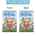 thumbnail image 6 of VOCHIC Welcome Spring Garden Flag 12x18 Double Sided Vertical, Burlap Small Highland Cow Farmhouse Garden Yard House Flags Outside Outdoor House Hello Spring Decoration (ONLY FLAG), 6 of 6