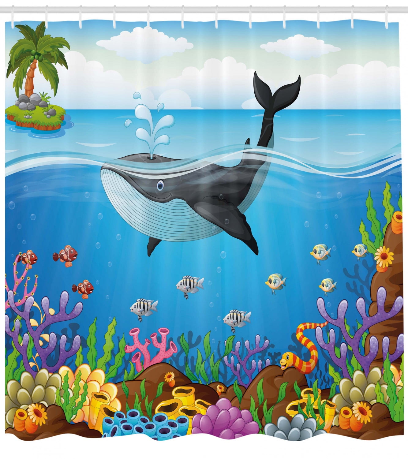 Whale Decor Shower Curtain A Massive Whale The Master Of The