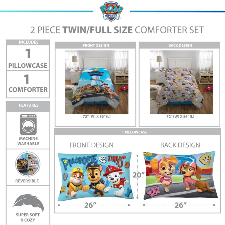Nickelodeon Paw Patrol Twin/Full Reversible Comforter Set photo 6