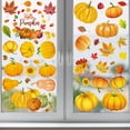 thumbnail image 4 of 9 Sheets Thanksgiving Day Decorations Window Clings Stickers Fall Maple Gnome Yellow Halloween Pumpking Window Decals Stickers for Thanksgiving Fall Halloween Party Ornaments, 4 of 7