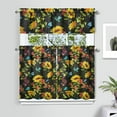 thumbnail image 2 of Boho Country Curtains 36 Inch - 3 Panel Rustic Farmhouse Set with Vintage Blooming Botanicals, Rod Pocket Kitchen Window Drapes for Cottage Decor, 2 of 6
