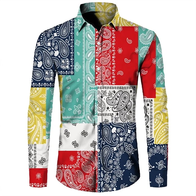 Camisa elegante para hombre con estampado de leopardo en 3D cuello vuelto botones manga larga ropa de calle vintage para hombre y mujer camisetas