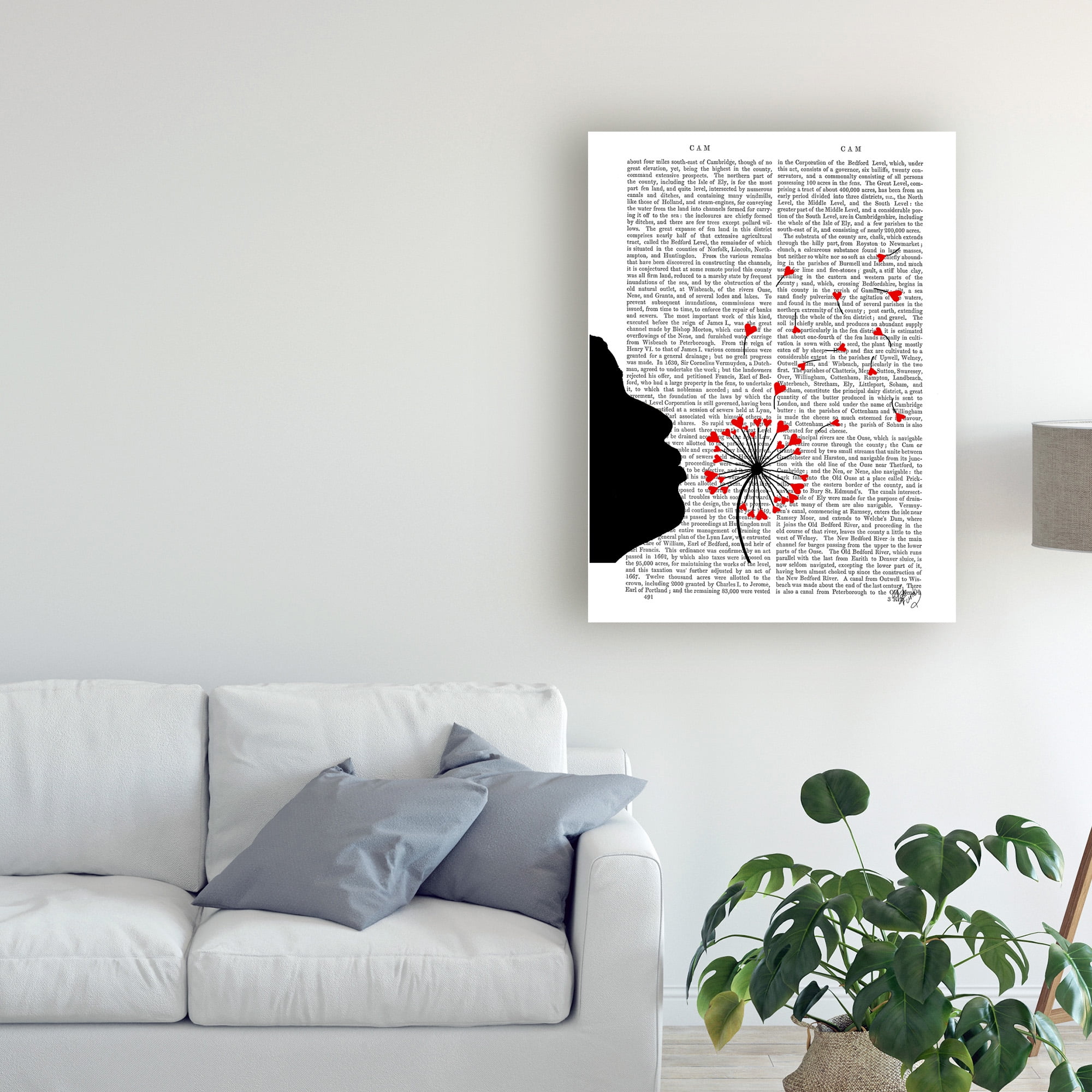 Trademark Fine Art 'Dandelion Hearts' Canvas Art by Fab Funky
