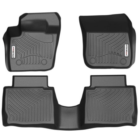 Floor Mats Black TPE for 2013-2016 Ford Fusion, Includes 1st & 2nd Row All Weather Ford Fusion Floor (Best All Weather Floor Liners)