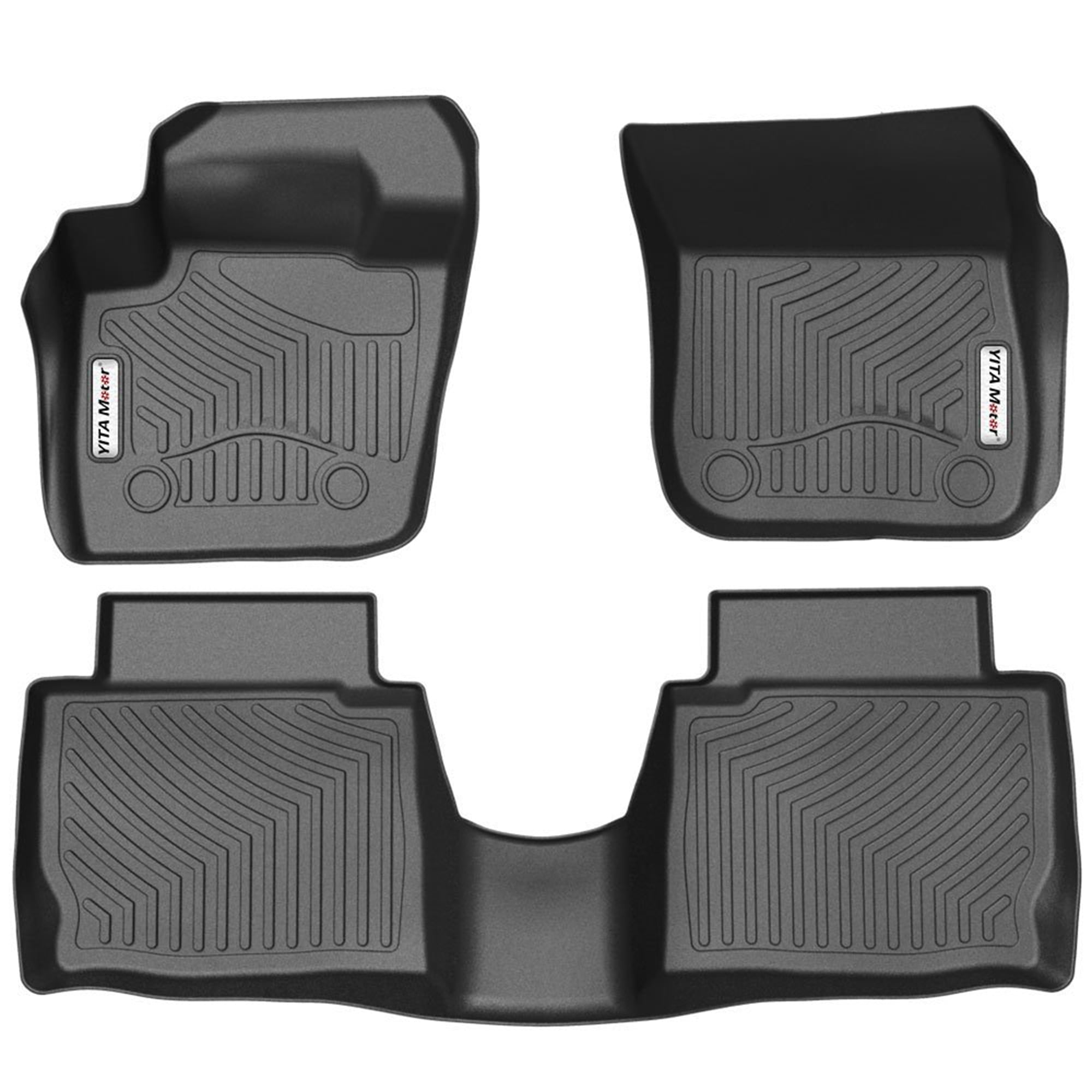 Rear OsoTorero Floor Mats for 13-19 Ford Escape Full Set Liners Heavy Duty Rubber 1st and 2nd Row: Front Custom fit TPE Floor Liners for 2013-2019 Ford Escape