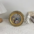thumbnail image 4 of 4 Inch Round Shape Resin Photo Frame, Vintage Gold Picture Frame, Photo Tabletop & Wall Display Hanging Display & Home Decor, 4 of 5