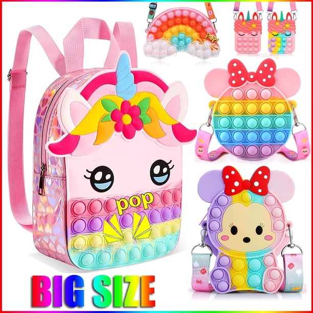 Bolso Bandolera Infantil De Silicona - Diseño Arcoíris (12x12x4cm)