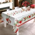 thumbnail image 3 of Christmas Flowers Tablecloth Waterproof, Red Cardinal Pine Table Cloth Rectangle Stain Resistant, Washable Table Cover for Home Kitchen Dining Party Decoration (60×84 inch), 3 of 6