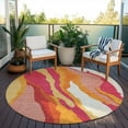 thumbnail image 6 of Addison Rugs Chantille Indoor/Outdoor Transitional Waves Blush Washable Round Rug, 8' x 8', 6 of 6