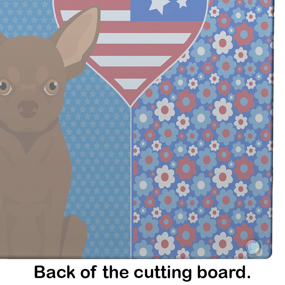 Chocolate Chihuahua Glass Cutting Board Large 12 in x 15 in