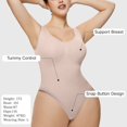 thumbnail image 4 of Body Gibobby para mujer con Efecto Control de Barriga Mono sexy sin mangas Racer Back Halter Neck Beige M, 4 of 5