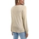 thumbnail image 5 of Camiseta de manga larga de color sólido con cuello en V para mujer, blusa suelta informal, caqui, L Eigraketly AP003714-13, 5 of 6