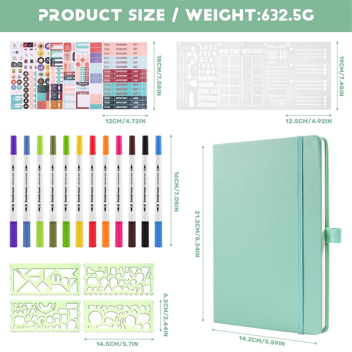 A5 Hardcover Dotted Journal Notebook with 184 Numbered Pages,Dotted Journaling Kit for Beginner Pink