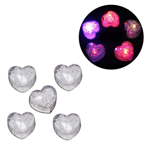 KAKOWELY 5 luces LED intermitentes multicolor con forma de corazón para beber vino, bodas, fiestas, bares y clubes.
