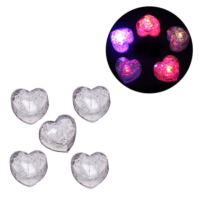 5 luces LED intermitentes multicolor con forma de corazón para beber vino, bodas, fiestas, bares y clubes.