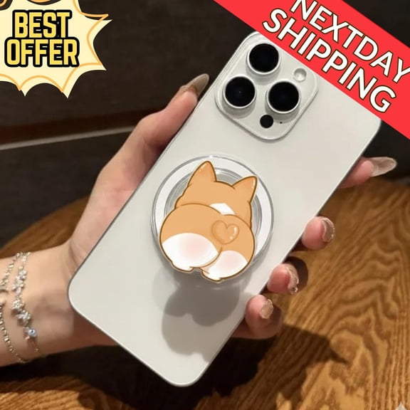 Cute Corgi Butt Magnetic Phone Grip – Cute Dog Magsafe Phone Holder, Fun Phone Stand for Animal Lovers, Cute Phone Accessory