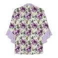 thumbnail image 5 of Casual Tops for Women Plus Size Ruffle 3/4 Sleeve V-Neck Flowy Lightweight Tops & Blouses Summer Casual Shirts Gifts for Women MulticolorL, 5 of 6