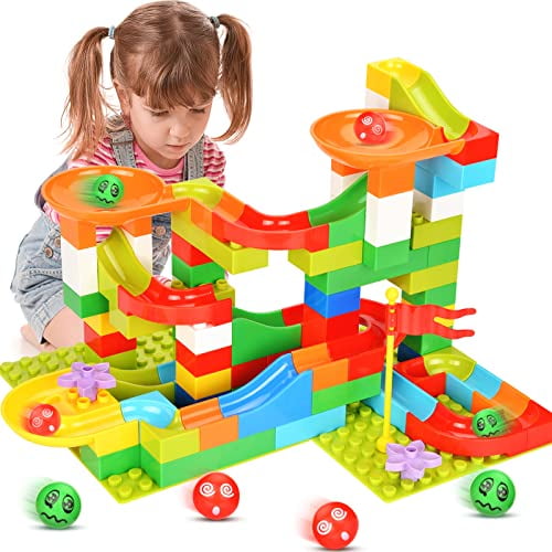 BATTOP Marble Run Building Blocks for Kids, Classic Big Blocks