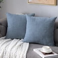 thumbnail image 1 of Powder Blue Pillow Covers 20x20 Inch Set of 2 Rustic Farmhouse Chenille Decorative Throw Pillow Covers Square Cushion Case for Home Sofa Couch Decoration, 1 of 7