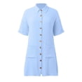 thumbnail image 7 of Hiiko Womens Summer Dresses Short Sleeve Button Down Shirt Dress Loose Casual Beach Dress, 7 of 7