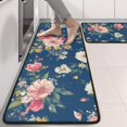 thumbnail image 2 of Kitchen Rugs Sets Of 2,Pioneer Flower Floral Print Pattern Anti Fatigue Kitchen Mat Rugs Non Slip Washable,Decorative Kitchen Floor Mats for Kitchen,Sink,Laundry,17"x47"+17"x47", 2 of 5