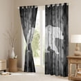 thumbnail image 3 of Homewish Animal Bear Curtains Pack of 2 (42x84 Each) for Kids Teens Adults,Lodge Cabin Curtains Blackout,Abstract Retro Vintage Bedroom Curtains,Microfiber Bedroom Decor, 3 of 6
