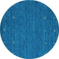 thumbnail image 1 of Ahgly Company Indoor Round Abstract Light Blue Contemporary Area Rugs, 4' Round, 1 of 4