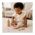 thumbnail image 2 of Moover Wooden Eating Set, Pink - Toddler Doll Feeding Tableware Play Set, 18M+, 2 of 6