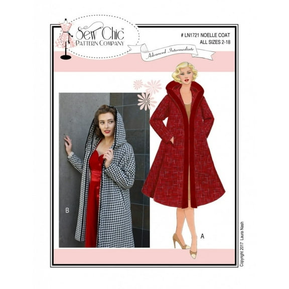Sew Chic Sewing Pattern Noelle Coat Women Sizes 2-18 Coats, Vintage Style