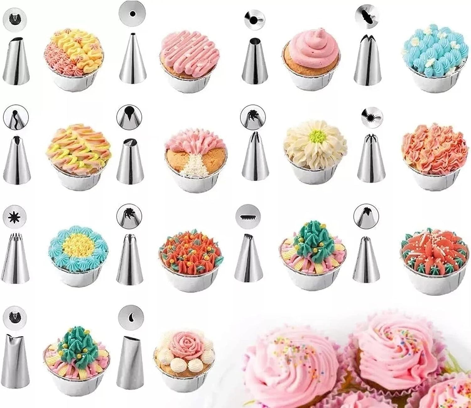 BSHAPPLUS® Piping Bags and Tips Set, 72 Pcs Cake Decorating Supplies Kit,Cake Decoration Kit with 20 Frosting Bags, 42 Icing Tips Pastry, Cookie, Cupcake and Baking Supplies