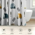 thumbnail image 3 of 4 Pcs Bathroom Sets with Shower Curtain and Rugs, Car Kids Funny Construction, Bathroom Decor Truck Cute Vehicle Tractor Shower Curtain Sets for Bathroom Decor, 3 of 4
