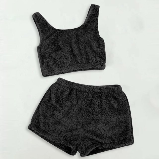 MKLEKYY Conjunto Casual De Dos Piezas Para Mujer, Camiseta Sin Mangas Y Pantalones Cortos De Color Liso, Ropa De Dormir Cómoda Y Ropa De Estar Por Casa.