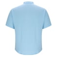 thumbnail image 4 of Mens Summer Tops, Short Sleeve Shirts for Men Casual Vintage Solid Color Button Up Notch Neck T-Shirts S-3XL, 4 of 5