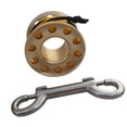 thumbnail image 1 of fastboy 15m Scuba Diving Aluminum Alloy Spool Finger Reel with Bolt Snap Hook Gold, 1 of 8