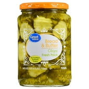 (3 pack) (3 Pack) Great Value Bread & Butter Pickle Chips, 24 fl oz
