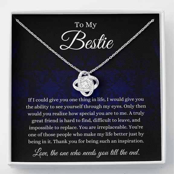 To My Bestie, Sisters At Heart Best Friend Gift Jewelry - Unique Necklace with Love Knot, Thoughtful Gift for Loved Ones