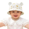 thumbnail image 5 of WUANDIXFA Baby Boy Girl Bear Ears Fisherman Hat Sun Hat Beach Cap Newborn Baby Shower Gift,Coffee,3-12 Months, 5 of 6