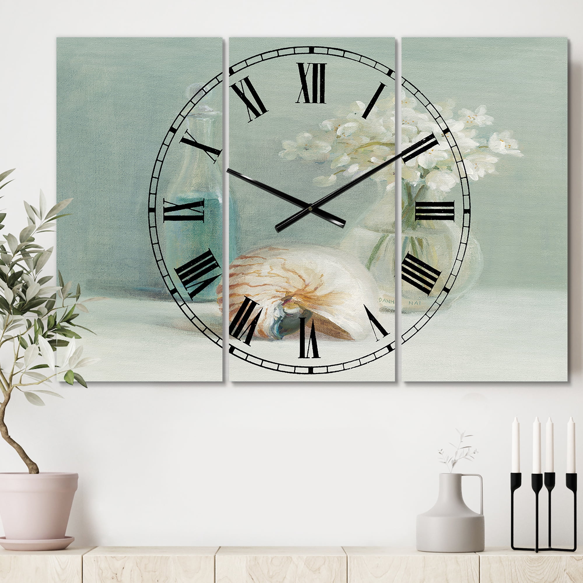 Designart 'Pastel Bath IV' Farmhouse wall clock