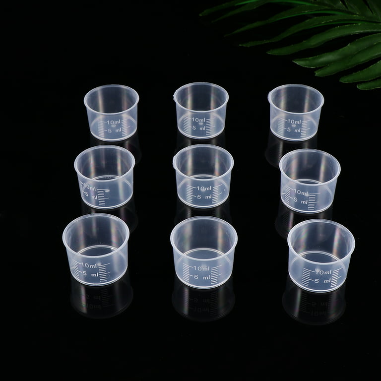 100pcs 10ml Disposable Measuring Cups Thickened Clear Plastic Liquid Volumetric Measurement Cups, Size: 3.2X3.2CM