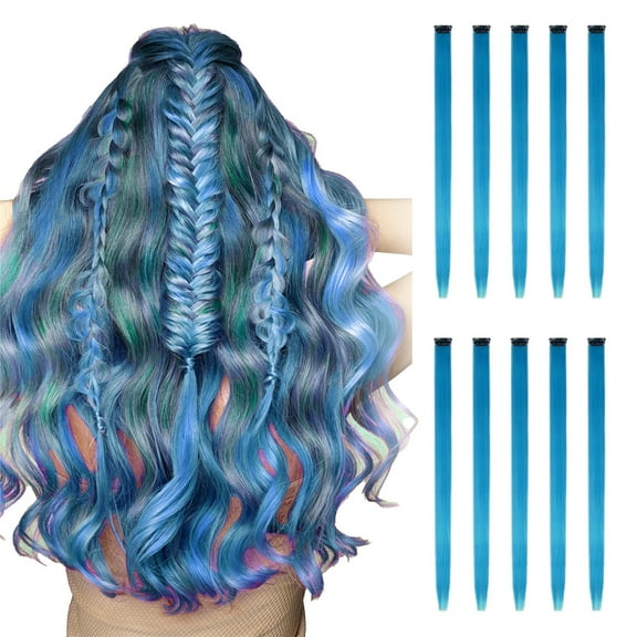 Synthetic Hair Highlights Clip Extensions for Parties - Versatile Colored Wig for Stunning Transformations